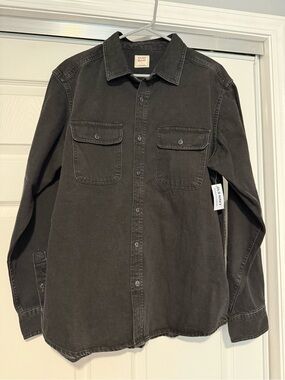 Old Navy | Workwear Black Jean Utility Denim Shirt Jacket NWT L